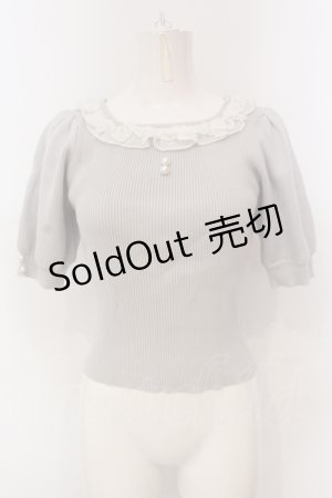 画像: evelyn / シフォンフリルテレコトップス  グレー O-25-04-21-069-LO-TO-IG-OS