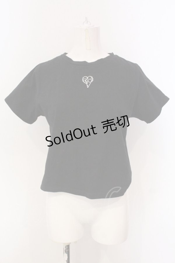 画像1: evelyn / ラインストーンTシャツ  クロ O-25-04-21-073-LO-TS-IG-OS (1)