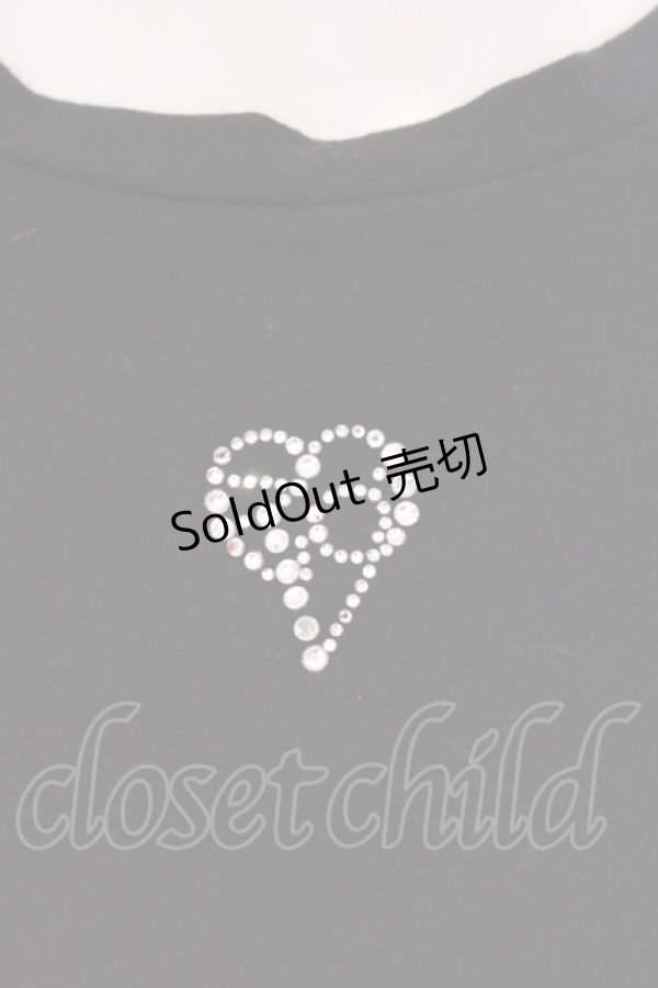 画像2: evelyn / ラインストーンTシャツ  クロ O-25-04-21-073-LO-TS-IG-OS (2)
