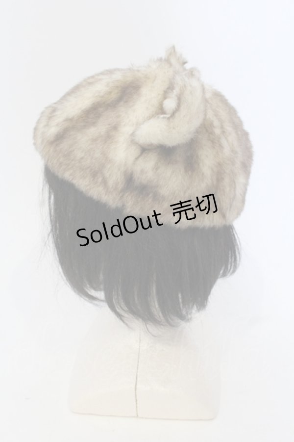 画像2: Candy Stripper / リトルキャットファーキャップ  ベージュ O-25-05-29-1006-PU-AC-IG-ZT-K007 (2)