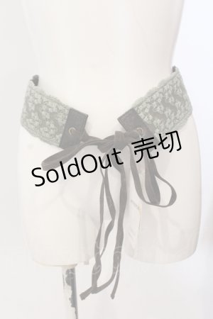 画像: axes femme / レース重ねフェミニンベルト  ブラウン×ミント O-25-04-21-090-AX-ZA-IG-OS