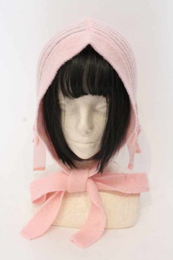 画像2: Candy Stripper / FANCY RIBBON HOOD BEANIE ビーニー  ピンク O-25-04-21-095-PU-AC-IG-OS (2)
