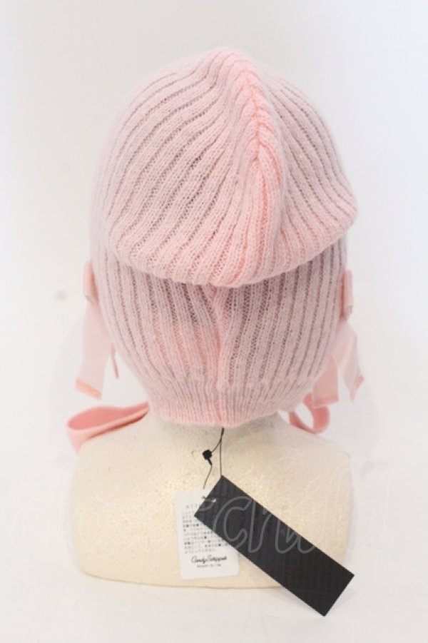 画像4: Candy Stripper / FANCY RIBBON HOOD BEANIE ビーニー  ピンク O-25-04-21-095-PU-AC-IG-OS (4)