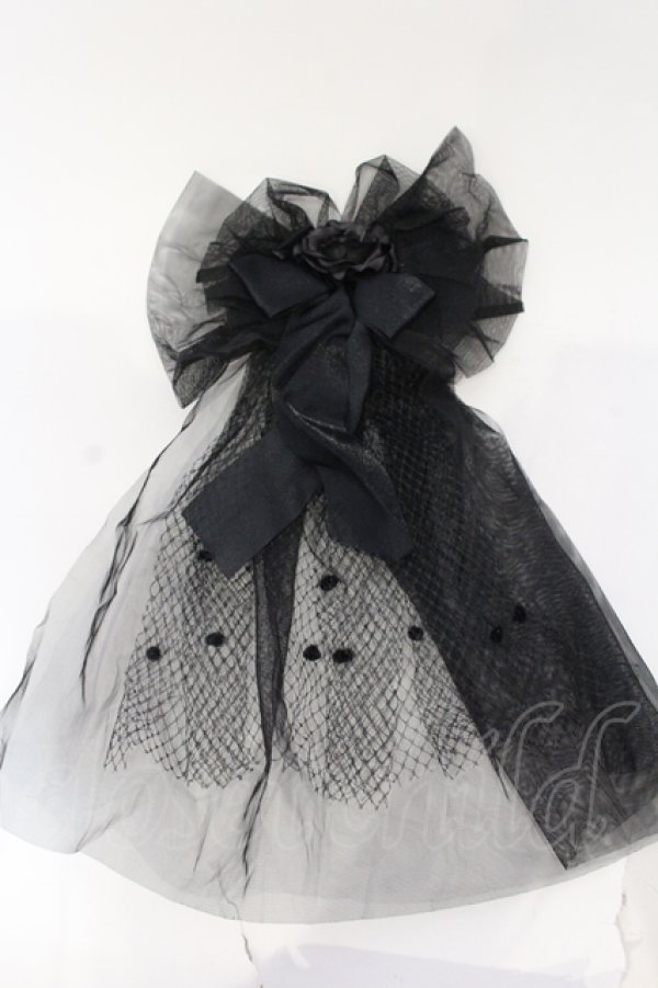 画像1: metamorphose / 造花チュールクリップブローチ  クロ O-25-04-21-100-ME-AC-IG-OS (1)
