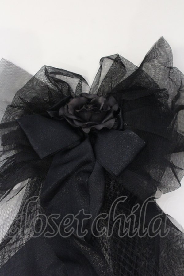 画像2: metamorphose / 造花チュールクリップブローチ  クロ O-25-04-21-100-ME-AC-IG-OS (2)