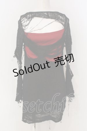 画像: Qutie Frash / レイヤードネットカットソー【旧タグ】  レッド×ブラック O-25-04-21-011-QU-TO-IG-OS