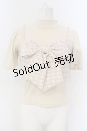 画像: Bubbles / リボンビスチェトップス  ベージュ O-25-04-21-012-CA-TO-IG-OS