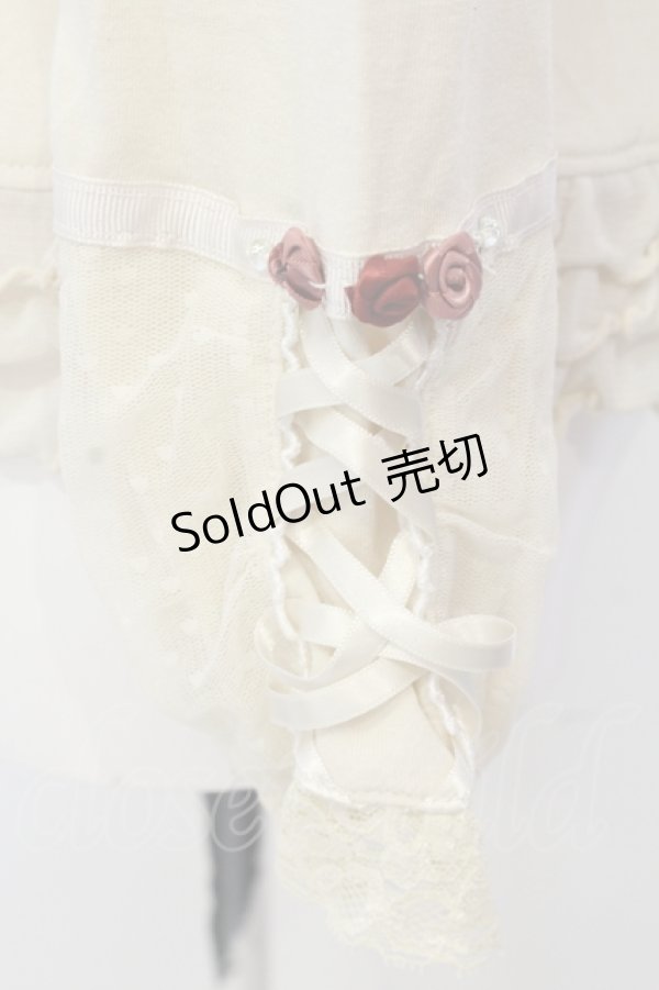 画像2: axes femme / 袖レースアップインナーカットソー M クリーム O-25-04-21-014-AX-TO-IG-OS (2)