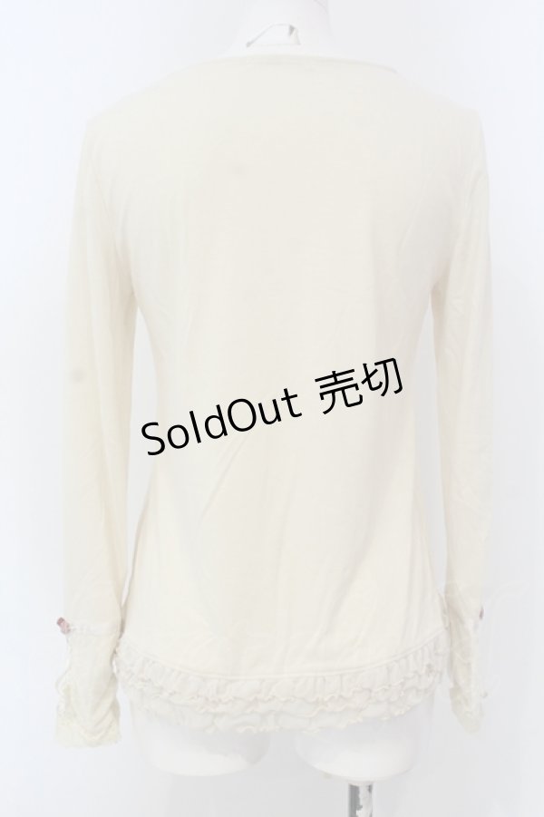 画像3: axes femme / 袖レースアップインナーカットソー M クリーム O-25-04-21-014-AX-TO-IG-OS (3)