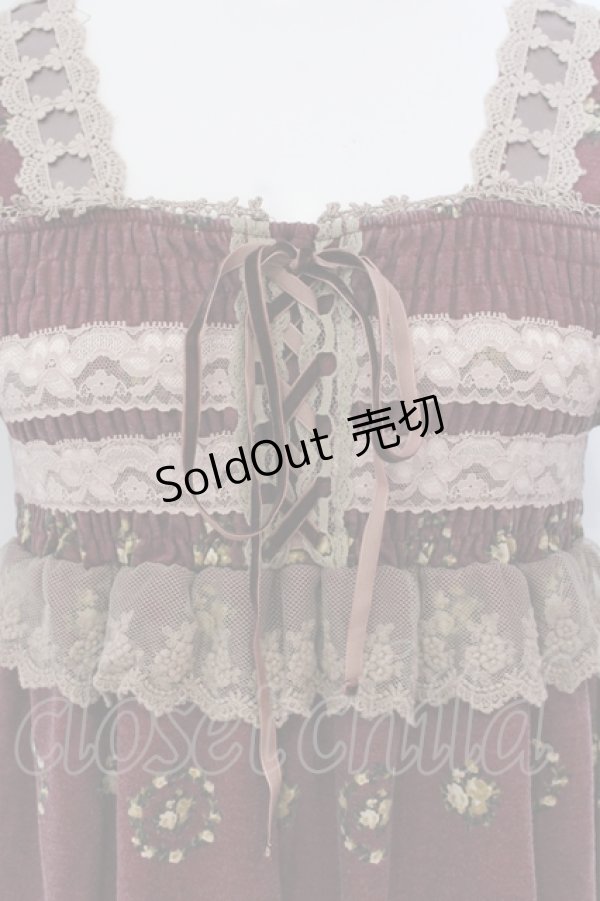 画像2: axes femme / カットソー花リース柄チュニ M アカ O-25-04-21-016-AX-OP-IG-OS (2)