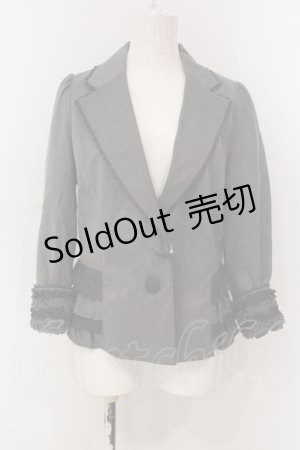 画像: axes femme / バックティアードジャケット M グレー×ネイビー O-25-04-21-017-AX-JA-IG-OS