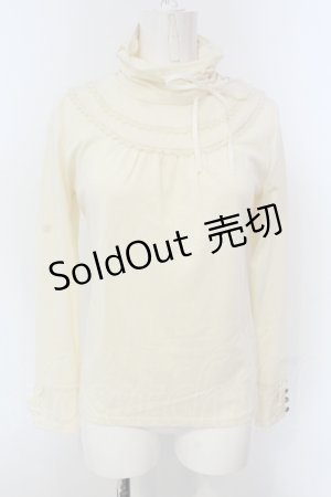 画像: axes femme / ネックギャザーインナーカットソー M アイボリー O-25-04-21-019-AX-TO-IG-OS