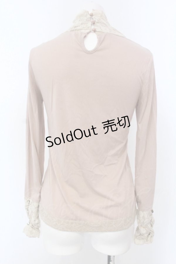 画像3: axes femme / レーシーネックインナーカットソー  ピンクベージュ O-25-04-21-023-AX-TO-IG-OS (3)