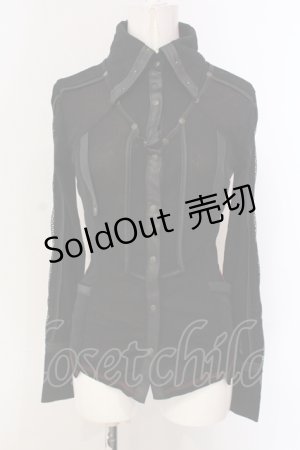 画像: Ozz Croce / ネットレイヤードブラウス  ブラック O-25-04-21-024-OO-BL-IG-OS
