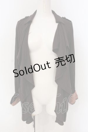 画像: axes femme / ラッフルトッパーカーディガン M ブラック O-25-04-21-025-AX-TO-IG-OS