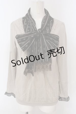 画像: axes femme / ボウタイプルオーバー M ベージュ×ブラウン O-25-04-21-027-AX-TO-IG-OS