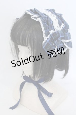 画像: axes femme kawaii / タータンチェックヘッドドレス  ブルー O-25-04-22-038-AX-AC-OW-OS