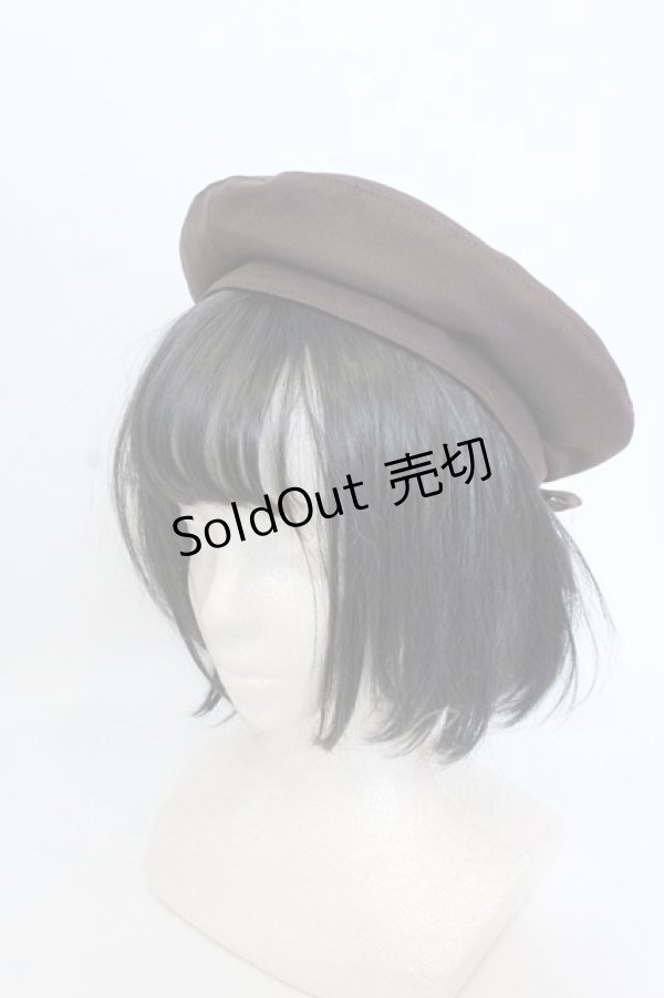 画像2: Amavel / メッセージリボンブローチ付ベレー帽  ブラウン O-25-05-29-1012-CA-AC-IG-ZT-K004 (2)