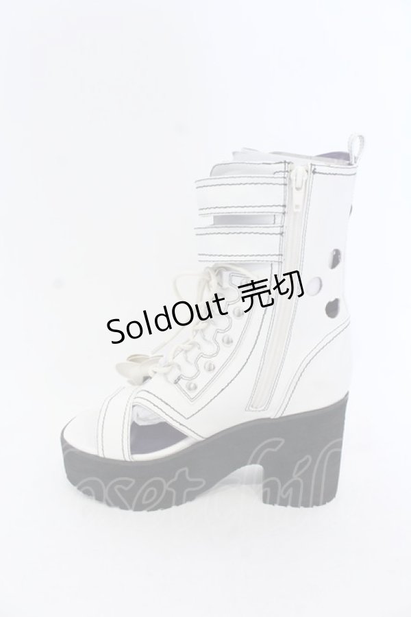 画像3: YOSUKE / 編み上げブーツサンダル  ホワイト O-25-04-22-020-PU-SH-IG-ZT346 (3)