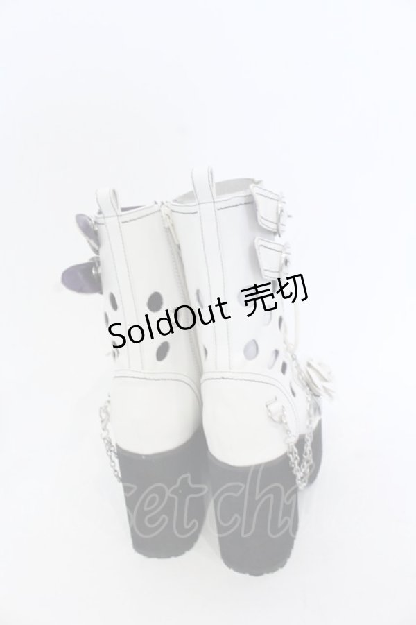 画像6: YOSUKE / 編み上げブーツサンダル  ホワイト O-25-04-22-020-PU-SH-IG-ZT346 (6)