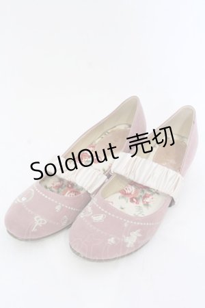 画像: axes femme / バンド付き刺繍シューズ L ピンク O-25-04-22-021-AX-SH-IG-OS