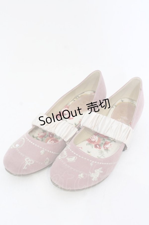 画像1: axes femme / バンド付き刺繍シューズ L ピンク O-25-04-22-021-AX-SH-IG-OS (1)