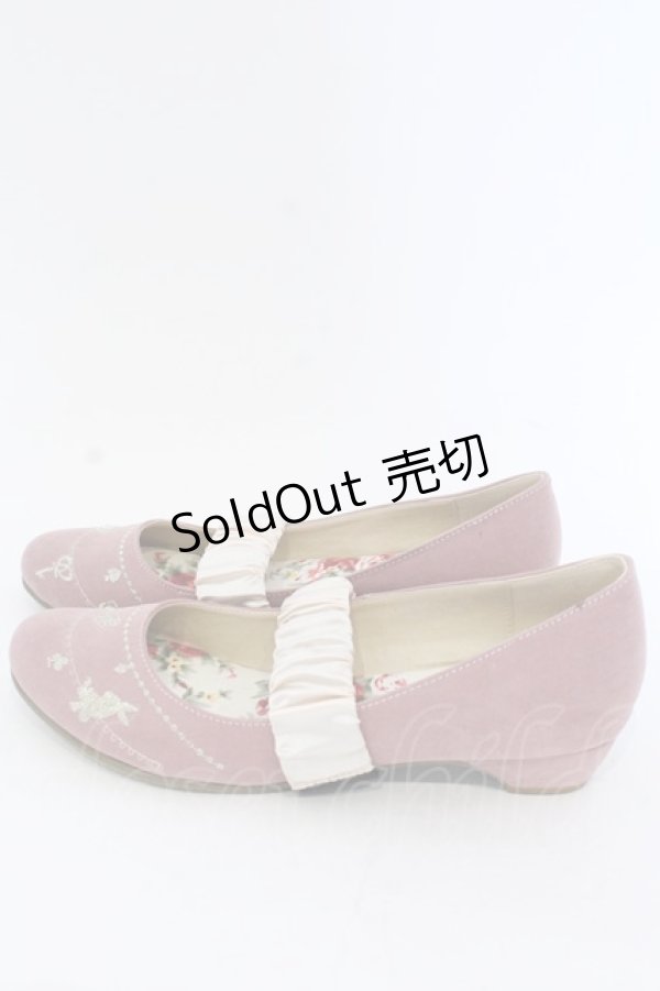 画像2: axes femme / バンド付き刺繍シューズ L ピンク O-25-04-22-021-AX-SH-IG-OS (2)