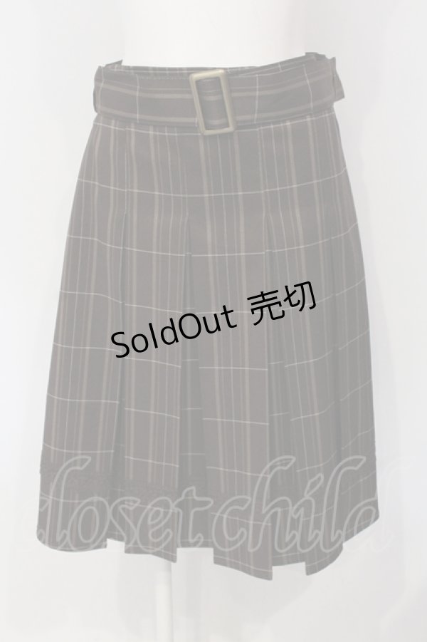 画像1: axes femme / ボックスプリーツミドルスカート  ブラウン O-25-04-24-034-AX-SK-IG-OS (1)