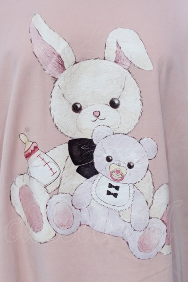 画像2: Secret Honey / レースアップうさぎBIG Tシャツ  ピンク O-25-04-24-040-CA-TO-IG-OS (2)
