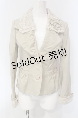 画像: INGEBORG / コサージュ付きレース配色ジャケット 9 ベージュ O-25-04-24-058-LO-JA-IG-OS