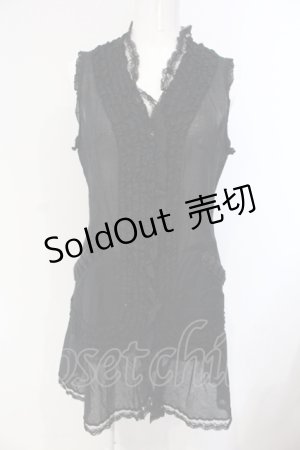 画像: INGEBORG / ローンフリルノースリーブブラウス 9 クロ O-25-04-24-069-LO-BL-IG-OS