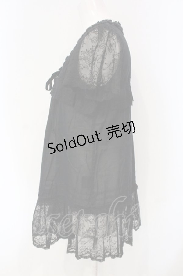 画像3: INGEBORG / レーススリーブブラウスチュニック 9 クロ O-25-04-24-070-LO-BL-IG-OS (3)