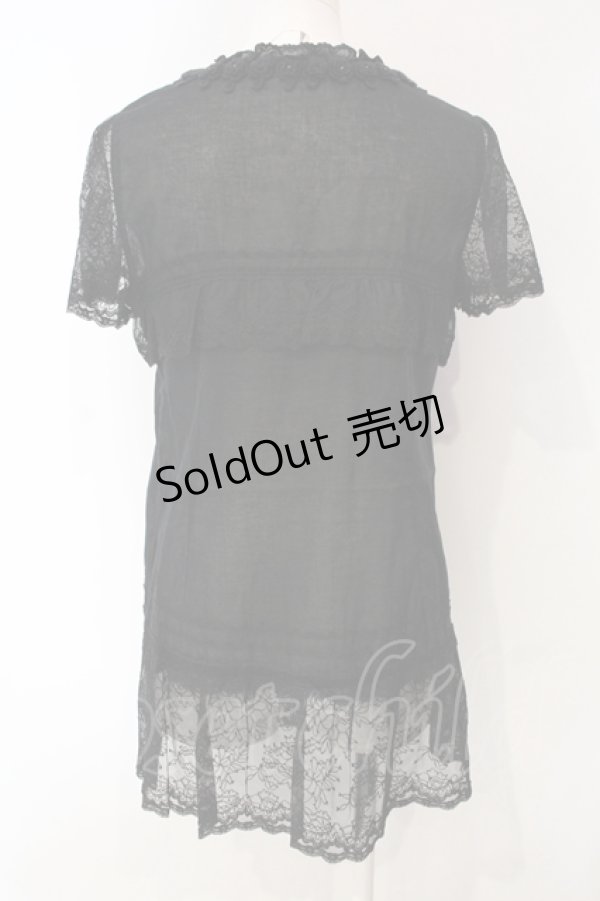 画像4: INGEBORG / レーススリーブブラウスチュニック 9 クロ O-25-04-24-070-LO-BL-IG-OS (4)