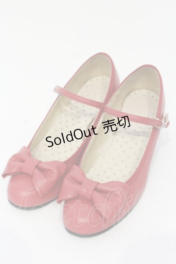 画像1: Leur Getter / リボン付本革シューズ 22.5cm アカ O-25-04-24-093-LU-SH-IG-OS (1)