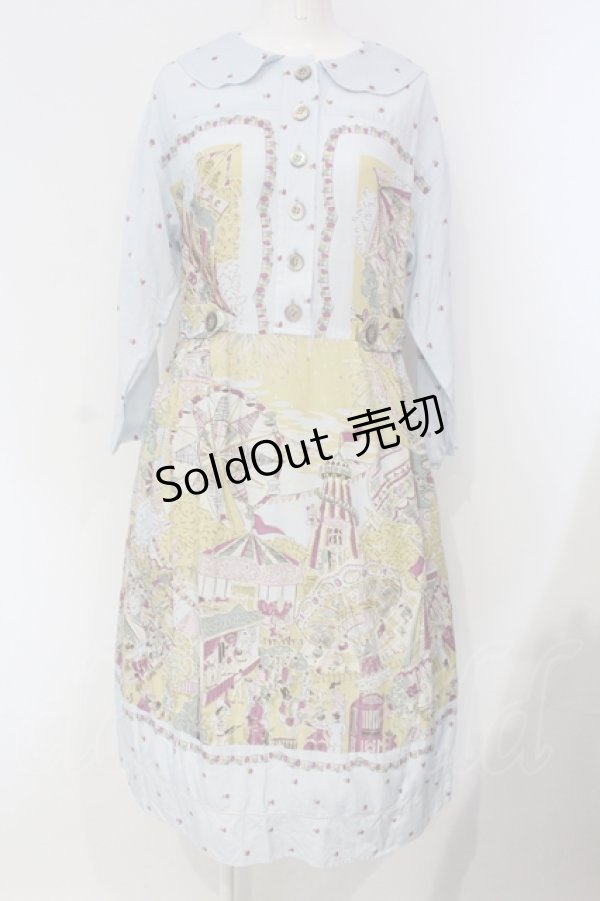 画像1: Jane Marple Dans Le Salon / La fete foraineワーキングドレス M サックス O-25-04-24-011-JM-OP-IG-OS (1)