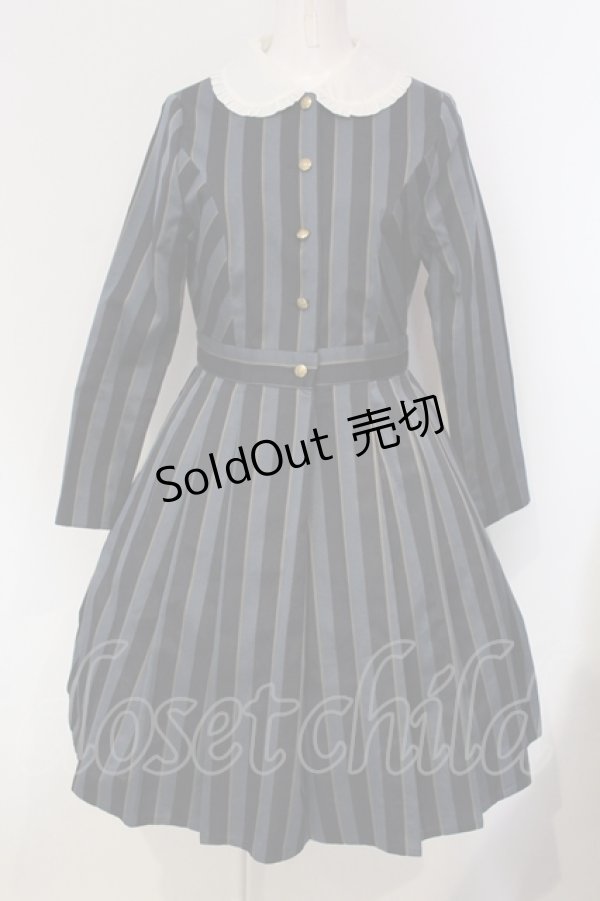 画像1: Jane Marple / Regimental stripe lycee onepice M ネイビー O-25-04-24-012-JM-OP-IG-OS (1)