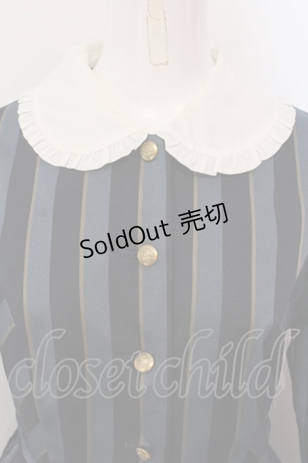 画像2: Jane Marple / Regimental stripe lycee onepice M ネイビー O-25-04-24-012-JM-OP-IG-OS (2)