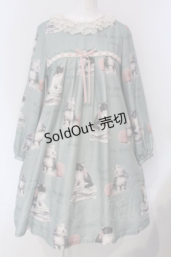 画像1: Leur Getter / Leur Kitten袖付きワンピース  ミント O-25-04-24-014-LU-OP-IG-OS (1)