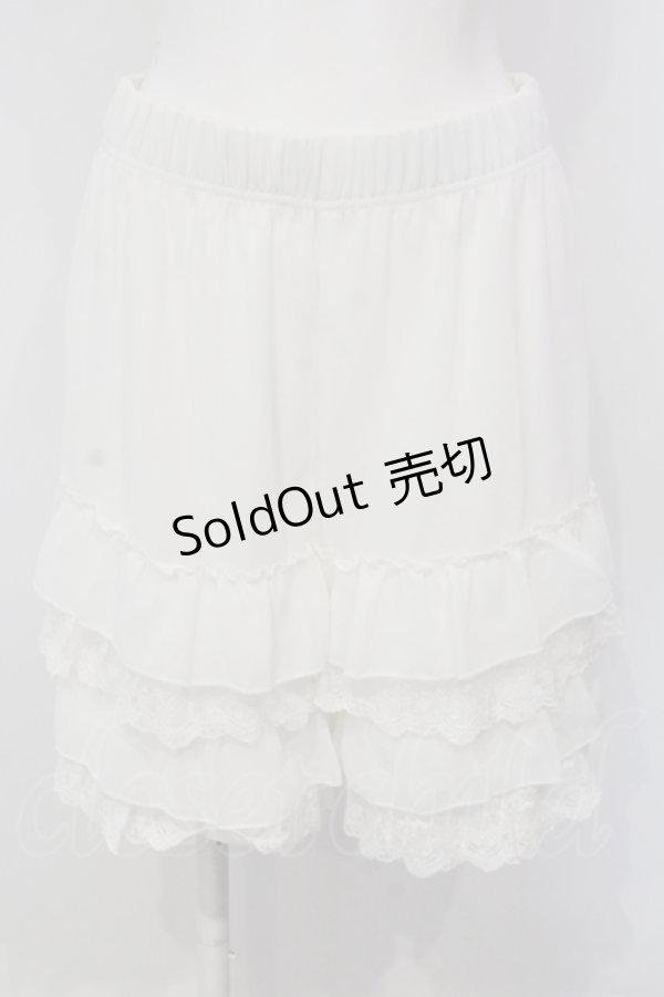 画像1: axes femme / レースフリルペチパンツ M シロ O-25-04-26-003-AX-PA-IG-OS (1)