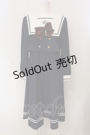 画像: Amavel / Crown Emblem Setup風セーラーワンピース  ネイビー O-25-04-26-027-CA-OP-IG-OS