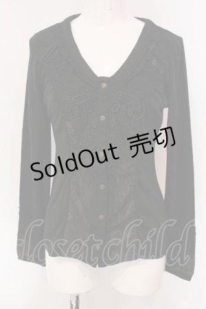 画像: Rozen Kavalier / レースデザインカーディガン  ブラック O-25-04-26-032-OO-TO-OW-OS