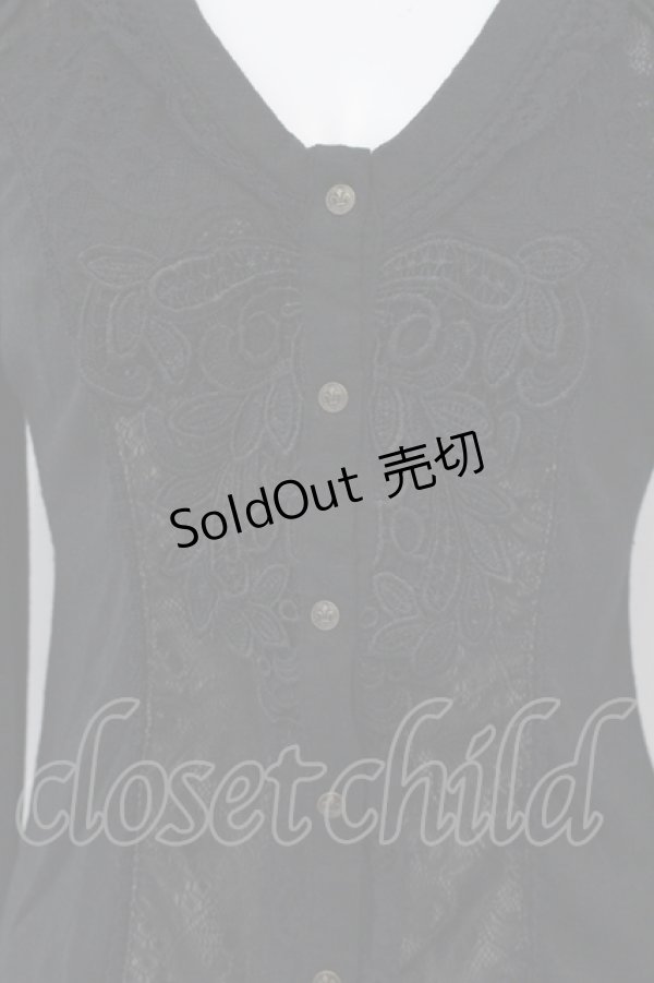 画像2: Rozen Kavalier / レースデザインカーディガン  ブラック O-25-04-26-032-OO-TO-OW-OS (2)