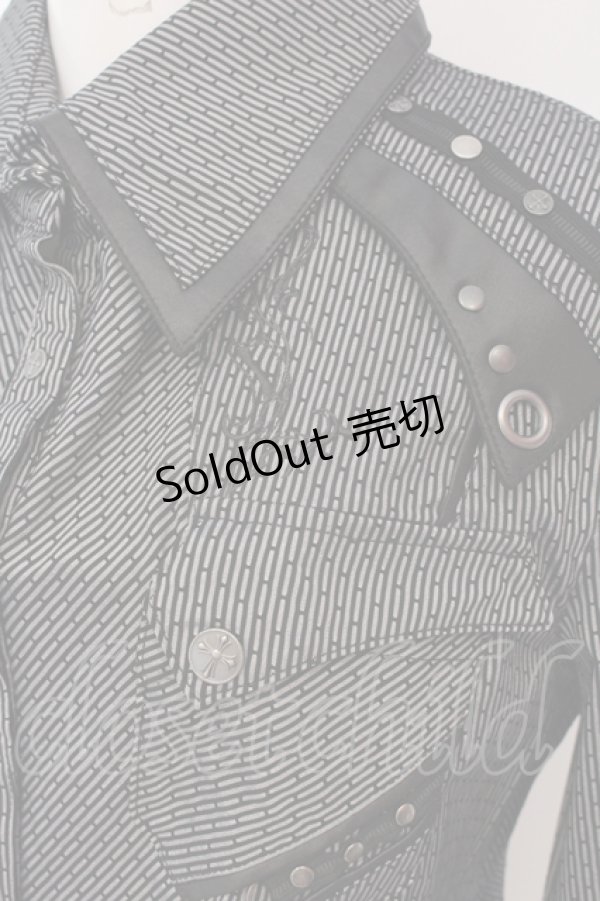 画像2: Ozz Croce / パイピング総柄ブラウス  ブラック O-25-04-26-034-OO-BL-OW-OS (2)