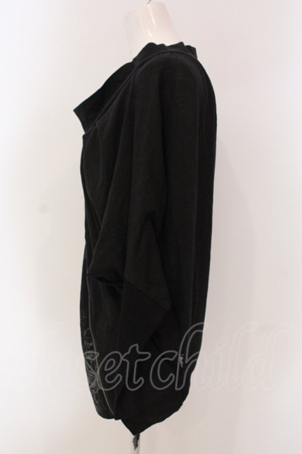 画像2: Ozz Croce / レイヤード風ZIPライントップス  ブラック O-25-04-26-040-OO-TO-OW-OS (2)
