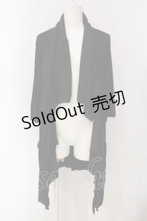 画像: Rozen Kavalier / テレコ切り替えドレープカーディガン  ブラック O-25-04-26-044-OO-TO-OW-ZI