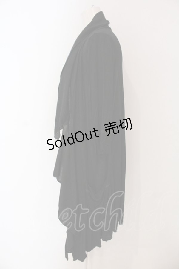 画像2: Rozen Kavalier / テレコ切り替えドレープカーディガン  ブラック O-25-04-26-044-OO-TO-OW-ZI (2)