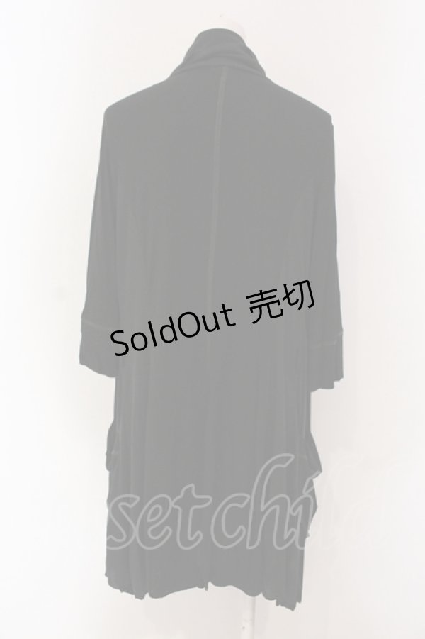 画像3: Rozen Kavalier / テレコ切り替えドレープカーディガン  ブラック O-25-04-26-044-OO-TO-OW-ZI (3)