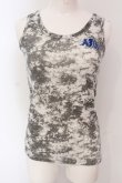 画像1: ALGONQUINS / ラメロゴ刺繍タンク  ホワイト×グレー×ブルー O-25-04-26-052-AL-TO-IG-OS (1)
