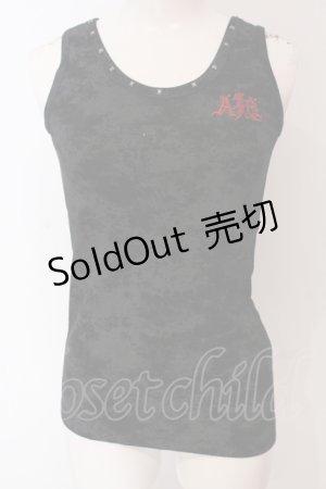 画像: ALGONQUINS / ラメロゴ刺繍タンク  ブラック×グレー O-25-04-26-053-AL-TO-IG-OS