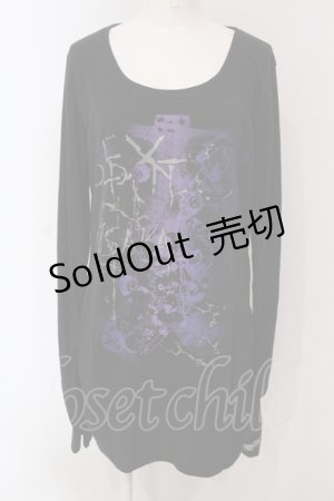 画像: SEX POT ReVeNGe / ギャザースリーブロングカットソー  ブラック O-25-04-26-057-SP-TO-IG-OS